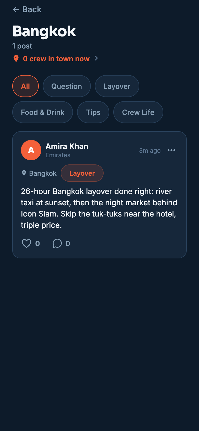 Bangkok city guide with crew posts